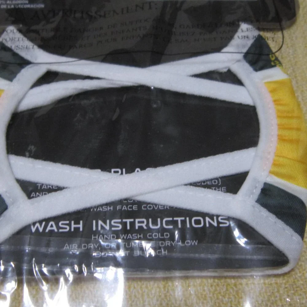 NEW, NFL Green Bay Packers team face mask, NIB football fan sports health cover